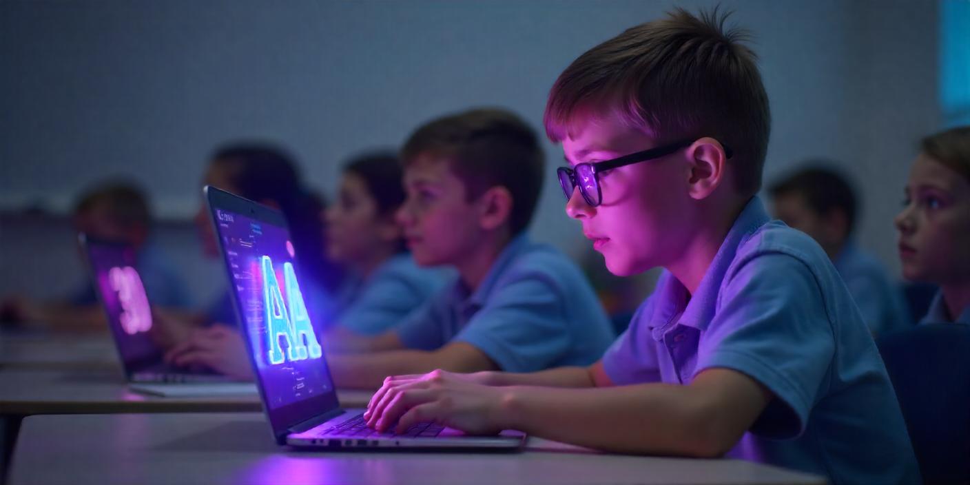 Žáci pracují na noteboocích – přístupnost