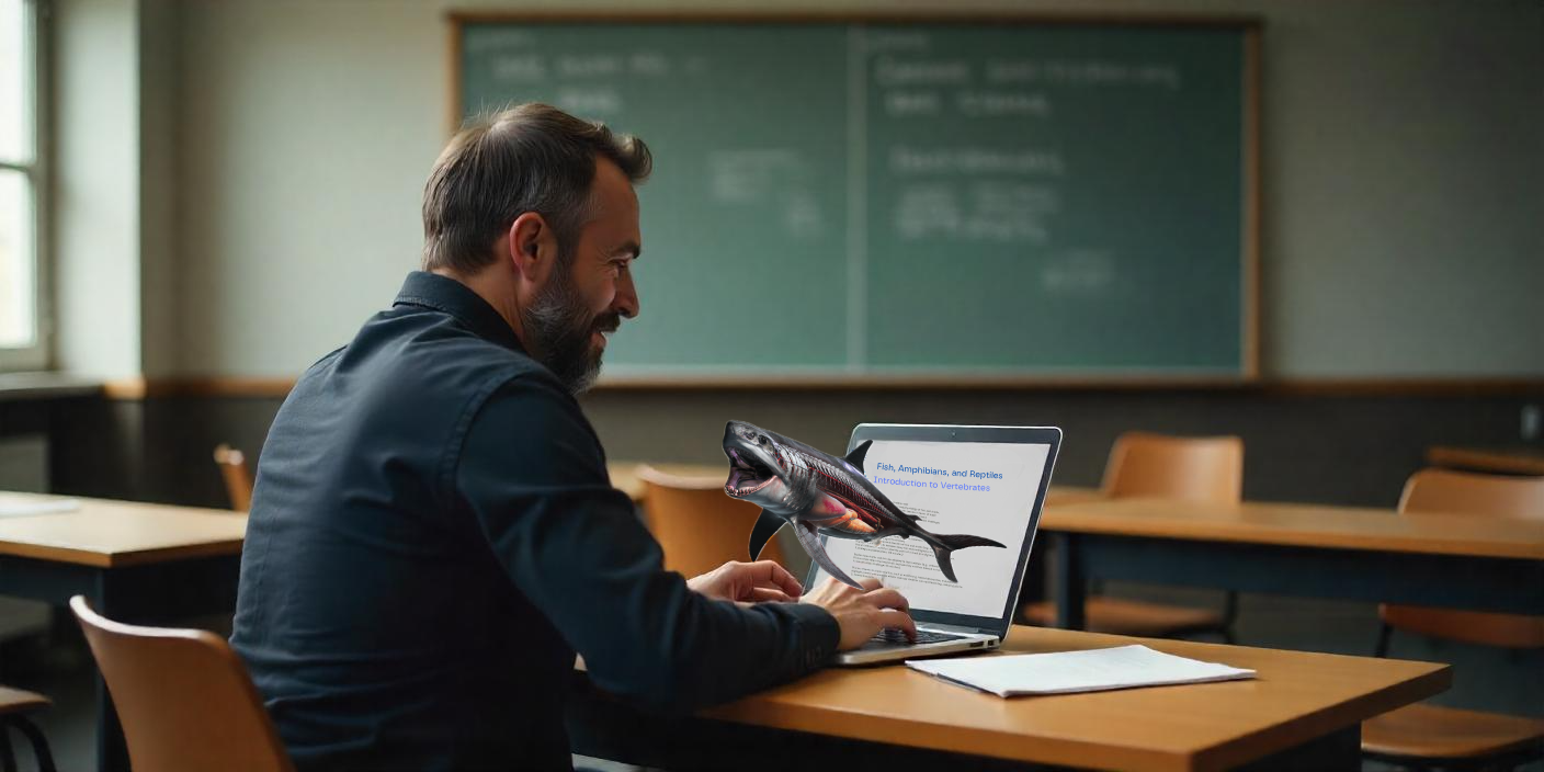 AR objekt ve výuce – žralok